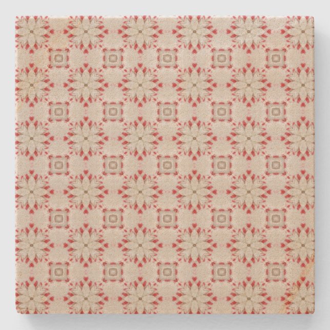 White Poinsettias Pattern Weihnachten Steinuntersetzer (Vorderseite)