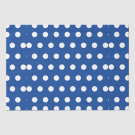 White Polka Dot auf blauem Hintergrund Seidenpapier