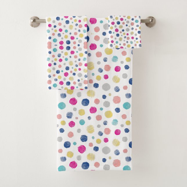 White Polka Dot  Badhandtuch Set (Insitu)