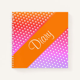 White Polka-dot Orange Notebook Notizbuch