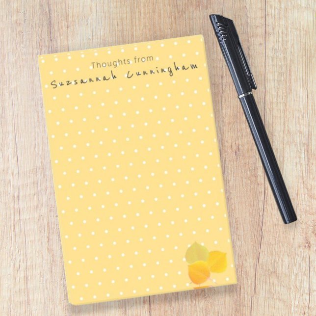 White Polka Dot Pattern Fall Aspen Blätter Custom Post-it Klebezettel (ready to personalize sticky notepad)