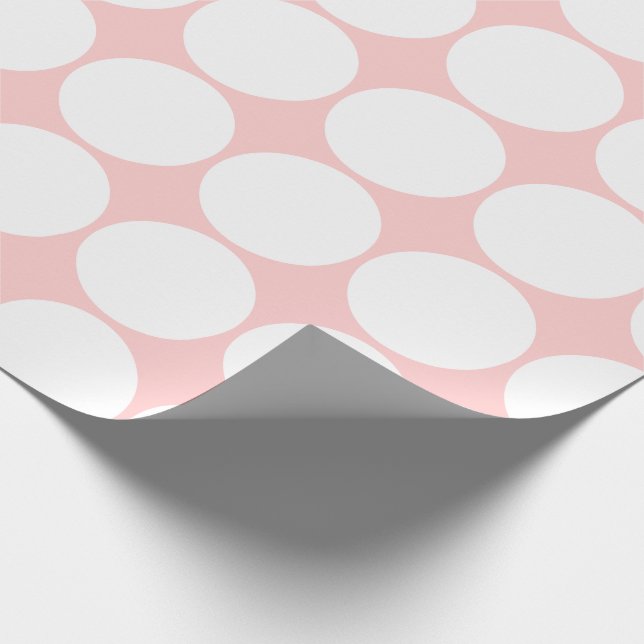 White Polka Dots auf Baby Girl Pink Geschenkpapier (Ecke)