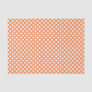White Polka Dots auf Mandarine Orange Seidenpapier