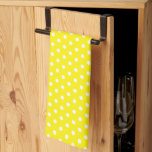 White Polka Dots Bright Yellow Chic Retro Vintag Geschirrtuch<br><div class="desc">Custom Elegant Classic Rustic White Polka Dots Template Niedlich Kitchen & Dining / Tisch & Küche Wäsche / Retro / Vintage Gelbe Küche Handtuch.</div>