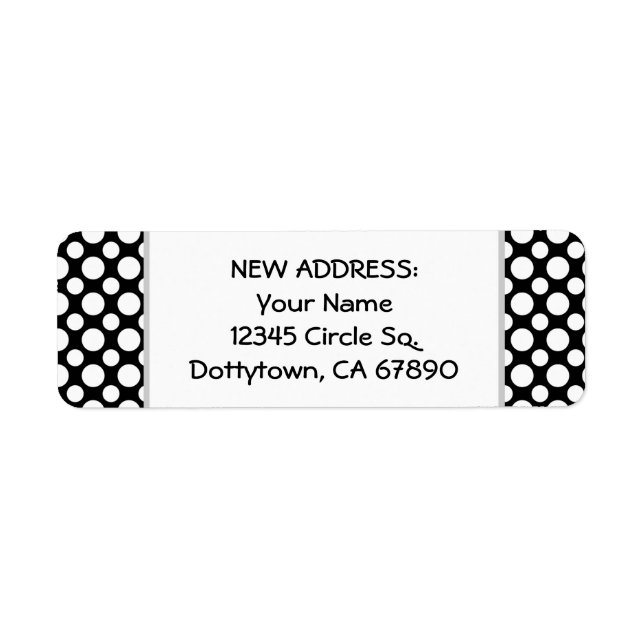 White Polka Dots Custom New Address Label (Vorne)