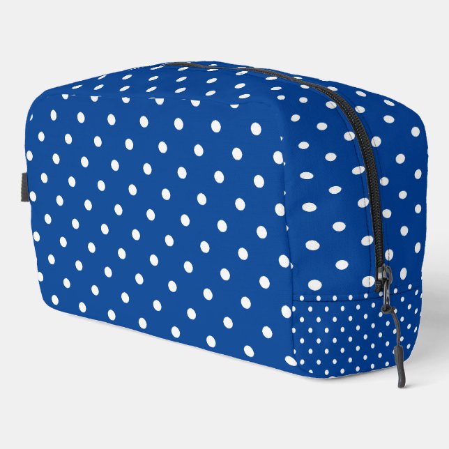 White Polka Dots Design Dopp Kit Tasche (Rechte Ecke)