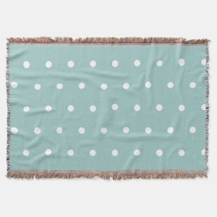 White Polka Dots Eggshell Blaue geometrische Muste Decke