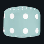 White Polka Dots Geometric Muster Eggshell Blau Hocker<br><div class="desc">Konzipiert mit weißen Mustern im hellen egshell-blauen Hintergrund. Sie können die Hintergrundfarbe beliebig ändern.</div>