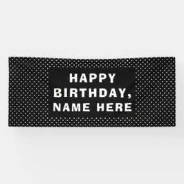 White polka Dots Happy Birthday Banner
