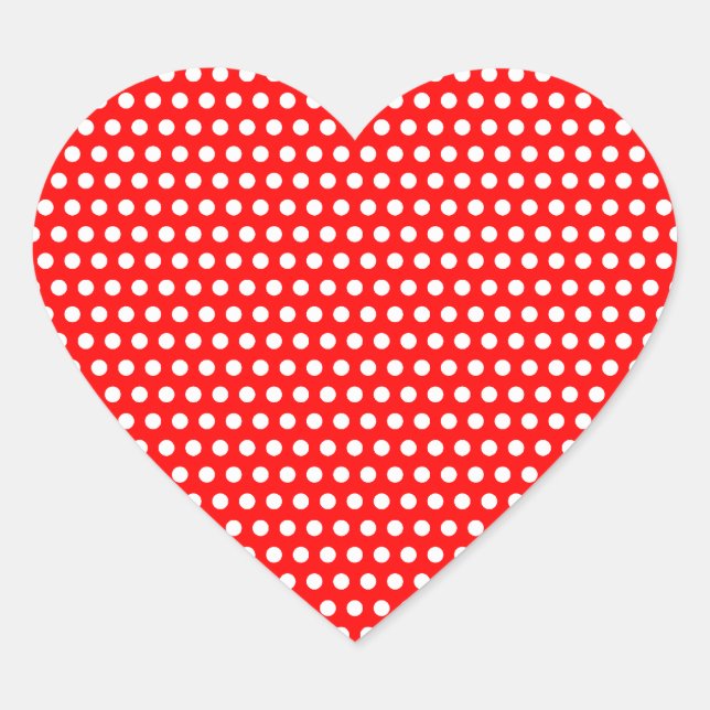 White Polka Dots Herz-Aufkleber (Vorderseite)