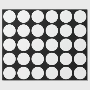 White Polka Dots Large Geometric Pattern Black Geschenkpapier