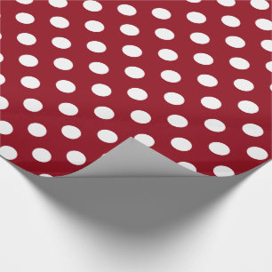 White Polka Dots on Crimson Red Geschenkpapier