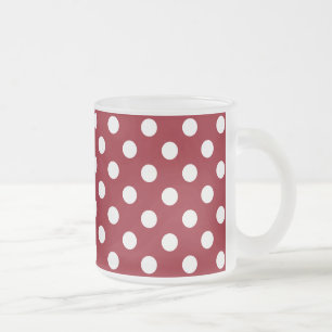 White Polka Dots on Crimson Red Mattglastasse