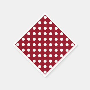 White Polka Dots on Crimson Red Serviette