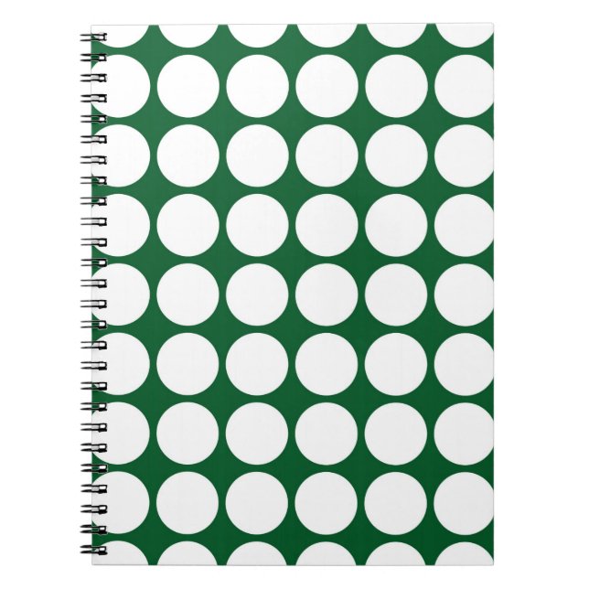White Polka Dots on Green Notizblock (Vorderseite)
