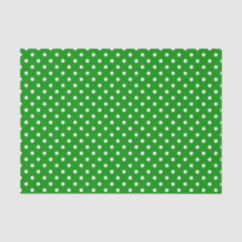 White Polka Dots on Green Seidenpapier