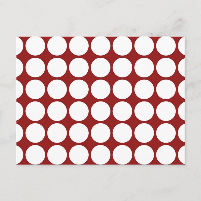 White Polka Dots on Red Postkarte (Vorderseite)