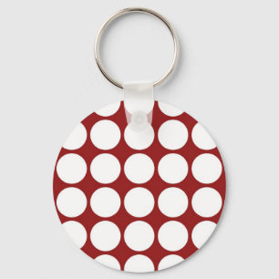 White Polka Dots on Red Schlüsselanhänger
