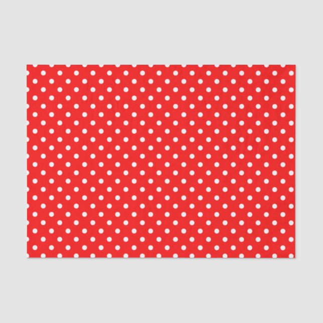 White Polka Dots on Red Seidenpapier (Vorderseite)