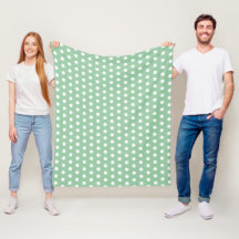 White Polka Dots on Sage Green