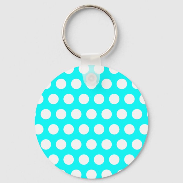 White Polka Dots Schlüsselanhänger (Vorderseite)