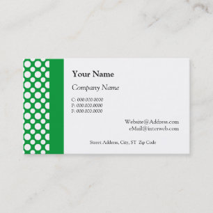 White Polka Punkte auf Green Business Cards Visitenkarte