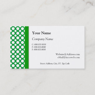 White Polka Punkte auf Green Business Cards Visitenkarte