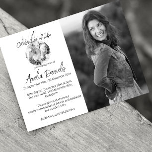 White Pony Foto Feier der Lebenskarte Einladung