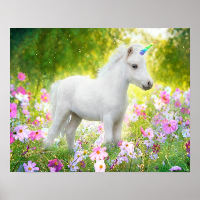 White Pony Unicorn Poster (Vorne)