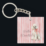 White Poodle Dog Hello Beautiful Schlüsselanhänger<br><div class="desc">White Poodle Dog Hello Beautiful</div>