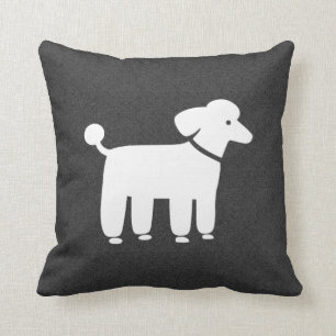 White Poodle Graphic Kissen