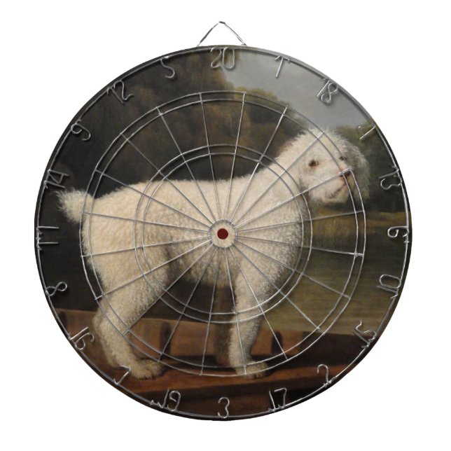 White Poodle in a Punt (von George Stubbs) Dartscheibe (vorne)