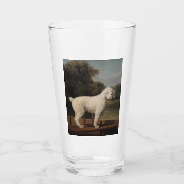 White Poodle in a Punt (von George Stubbs) Glas (Vorderseite)