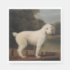 White Poodle in a Punt (von George Stubbs) Serviette