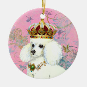 White Poodle King Weihnachtsschmuck