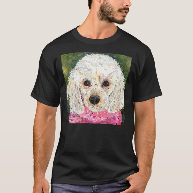 White Poodle T-Shirt (Vorderseite)