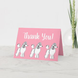 White Poodles Pink Vielen Dank für Ihre Grußkarte Dankeskarte