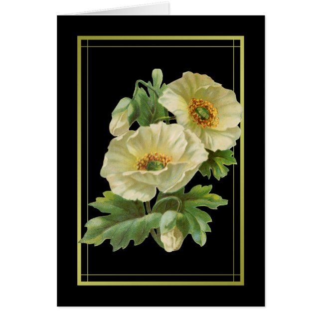 White Poppies Dankeschön Karten (Vorne)