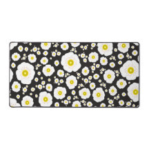 White Poppies Desk Mat