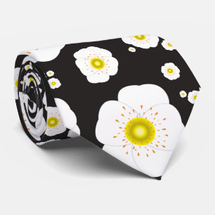 White Poppies Neck Tie Krawatte