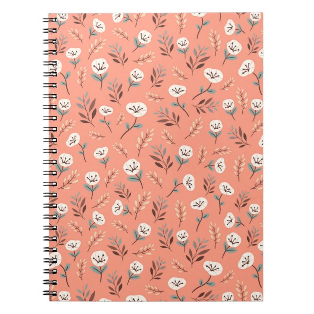 White Poppies on Vibrant Red Cover Notizblock (Vorderseite)
