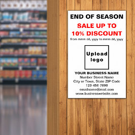 White Poster zum Ende der Saison Sale Business