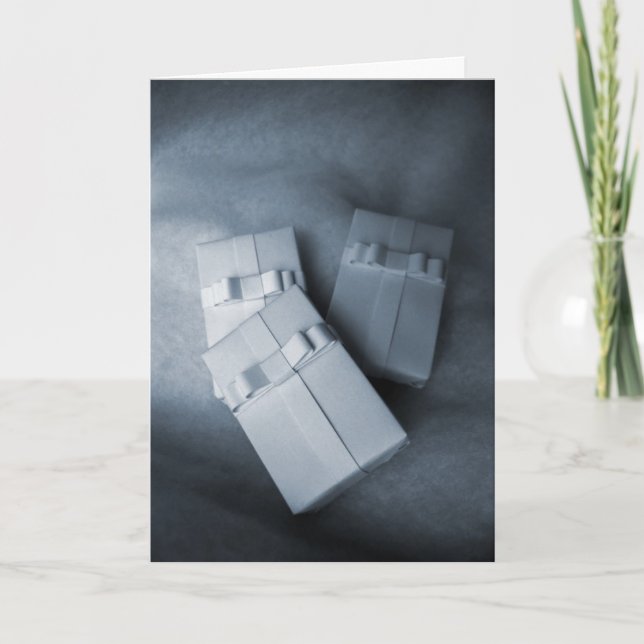 White Presents Feiertagskarte (Vorderseite)