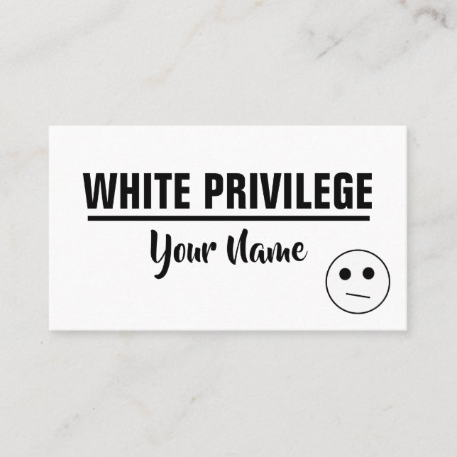 WHITE PRIVILEGE Card Visitenkarte (Vorderseite)