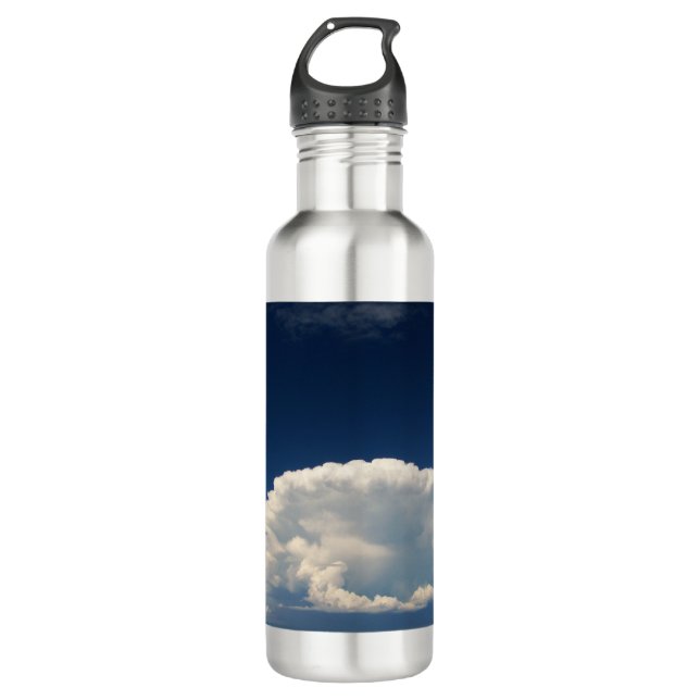 White Puffy Cloud Edelstahlflasche (Vorderseite)