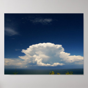 White Puffy Cloud Photo Poster