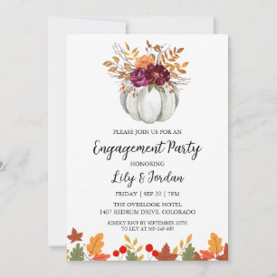 White Pumpkin and Greenerity Fall Engagement Party Einladung