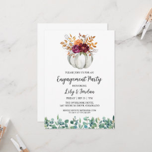 White Pumpkin and Greenerity Fall Engagement Party Einladung