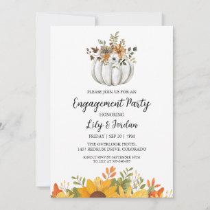 White Pumpkin and Greenerity Fall Engagement Party Einladung