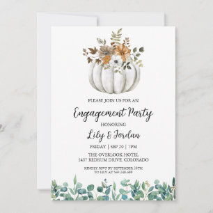 White Pumpkin and Greenerity Fall Engagement Party Einladung